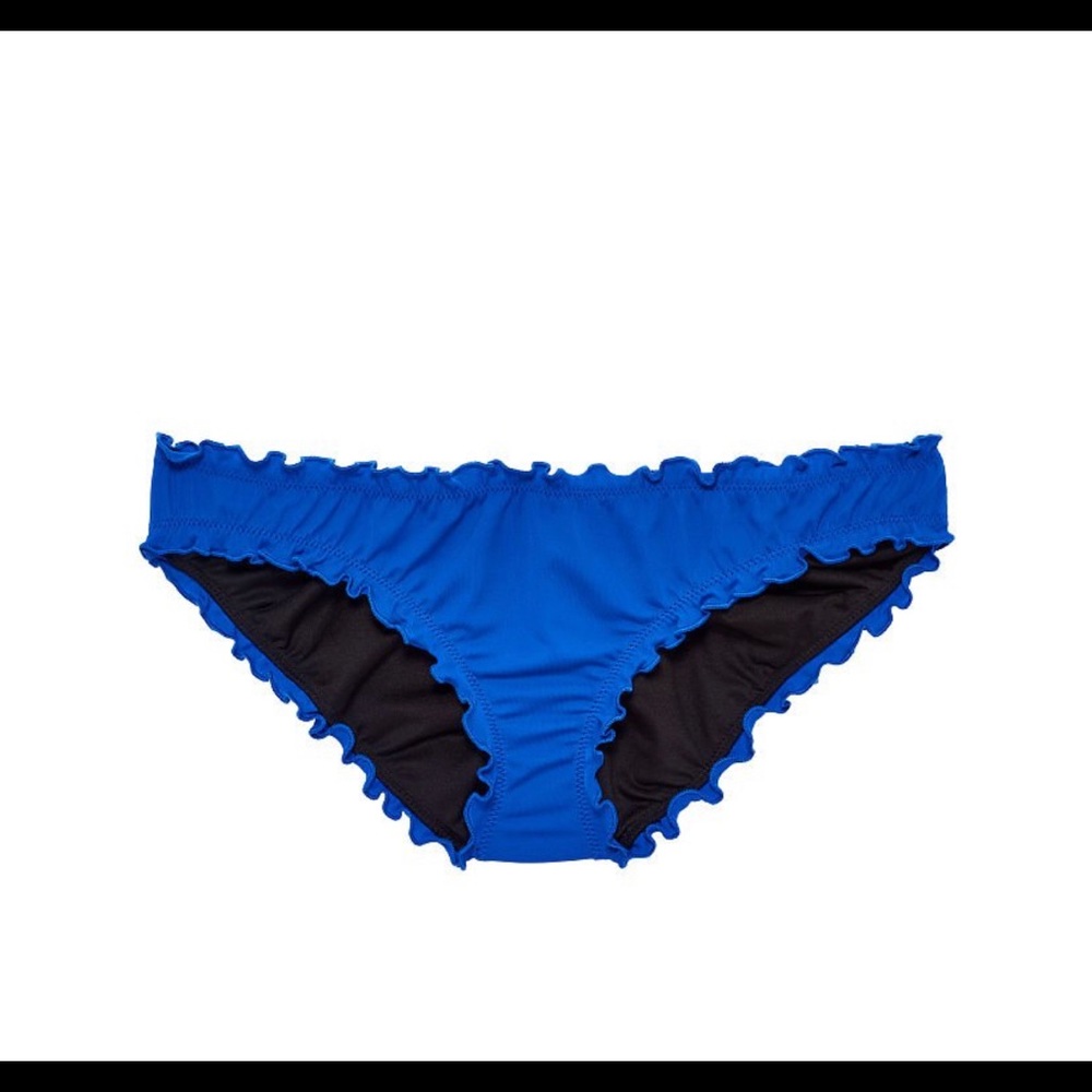 NWT VS Swim Ruffle Bikini Bottom Blue Size XS